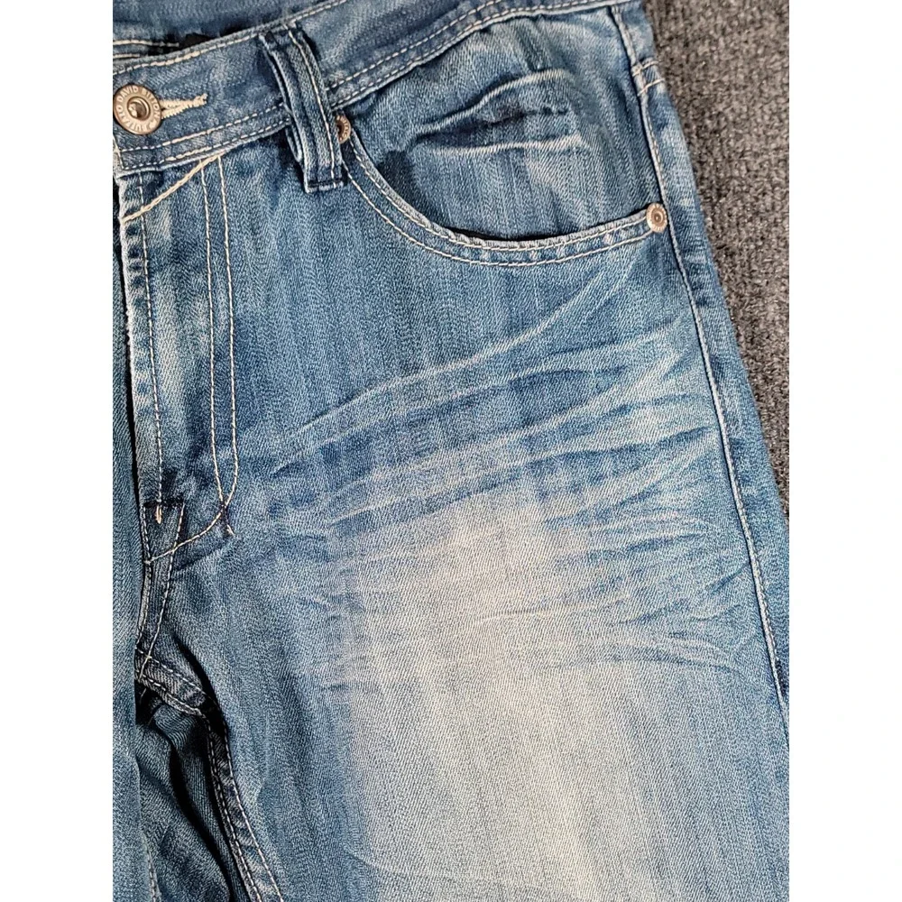 Buffalo David Bitton Jeans Mens 31x31 Blue Whiskered King Bootcut Denim Retro